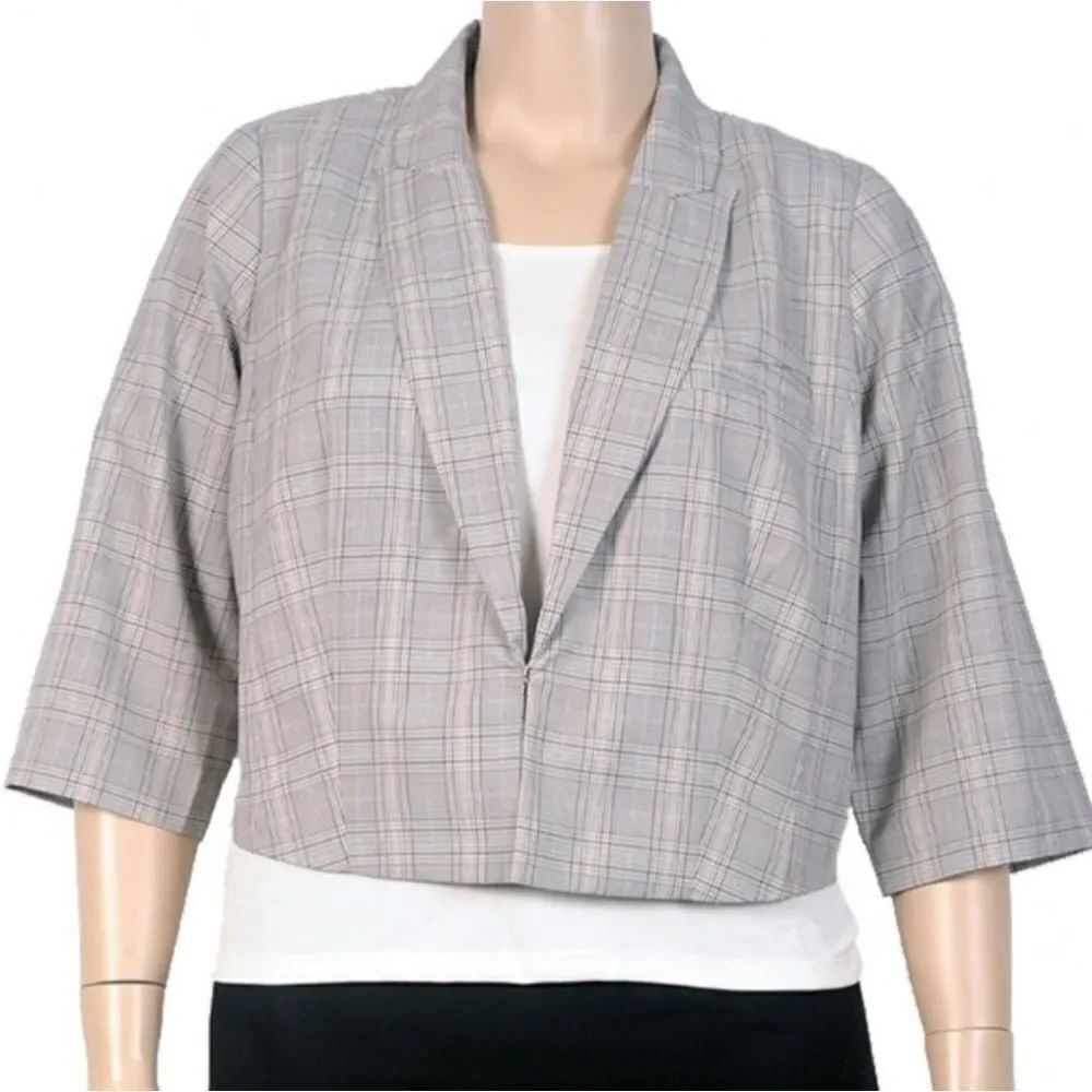 Eloquii plaid 3/4 sleeve Blazer